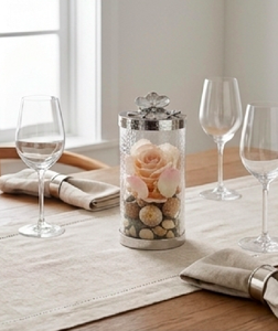 Recipientes de vidrio con tapa de metal, diseño moderno, acabado martillado, para almacenamiento en la cocina y comedor. - Product Image 5