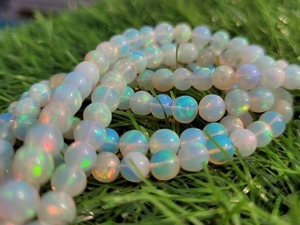Esferas de Ópalo Etíope Natural de 4-6 mm, Cuentas Sueltas Welo Fire, Hilo de 8-10 Pulgadas, Cuentas Lisas Multicolores, Certificadas por Terceros para Joyería - Product Image 2