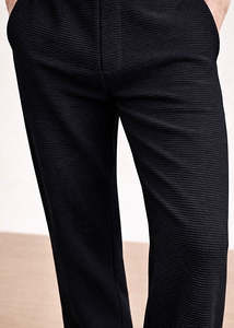 Men Casual High Quality Men Black Two-Piece Set Short Sleeve Button-Up Shirt Relaxed <b>Pants</b> Casual Co-ord Outfit OEM Custom Logo - Product Image 6