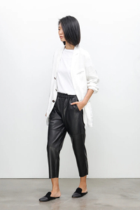 Black <b>Pant</b> Trousers Genuine Leather Lambskin Soft Comfortable Beautiful Color Style Customize Fashion Online Store Women <b>Pants</b> - Product Image 3