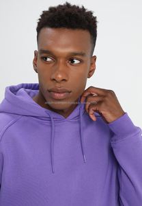 Sweat-shirts à capuche unisexe de couleur unie pour marque blanche, coupe classique, en coton tricoté, décontractés, pour hommes et femmes - Product Image 4