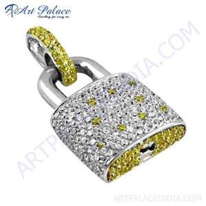 Elegante blanco y amarillo CZ joyería fina colgante de plata chapado en oro con dijes elegantes accesorios de moda - Product Image 1