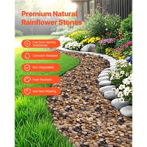 Ciottoli di Fiume Naturali da 1,5 Pollici, 15 Libbre, Decorativi Multicolore, Levigati e Lucidati per Giardino e Paesaggistica, Uso Esterno - Product Image 3
