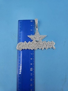 Colgante Personalizado con Nombre de Estrella, Plata de Ley 925, Moissanita VVS, Cadena Hip Hop con Incrustaciones de Diamantes, Joyería Personalizada con Letras para Hombre - Product Image 4