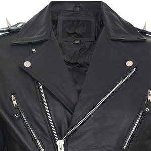 แจ็คเก็ตหนังผู้ชายราคาประหยัดคุณภาพสูง พิมพ์โลโก้ตามสั่ง แจ็คเก็ตหนังฤดูหนาวไซส์ใหญ่ สีตามสั่งสำหรับผู้ชาย - Product Image 4