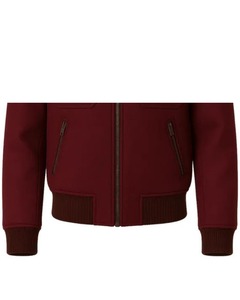 Chaqueta de Lana para Hombre Color Granate con Cuello Camisero y Cierre de Cremallera - Product Image 3