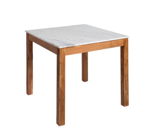 Mesa de comedor cuadrada Vandana Solace Vento en madera de acacia y mármol - Product Image 3