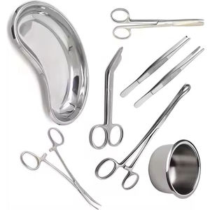 High Stainless Steel Manual Reusable ENT Class I <b>Pliers</b> Instruments Kit Forceps Gallipot Kidney Tray <b>Set</b> 8 CE ISO Grip Surgical - Product Image 3