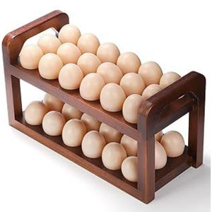Support à œufs en bois à 2 niveaux, capacité de 18 œufs, support de rangement écologique pour comptoir de cuisine, Craft Emporium Exports CEE-300536 - Product Image 6