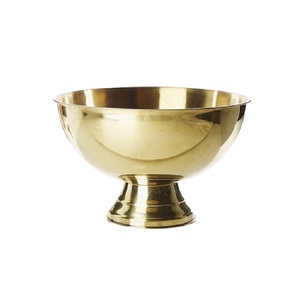 Seau à glace rond en métal sur piédestal, design classique, résistant à la rouille, bol de service pour boissons, idéal pour la décoration de fêtes et le service du vin - Product Image 1