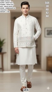 Royal Noir safed <b>Kurta</b> - Product Image 3
