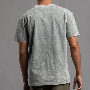 Camiseta Oversize Negra Vintage de Algodón 100% con Lavado Ácido, Personalizada, de Alto Gramaje, Ecológica, con Impresión DTG, Venta al por Mayor OEM - Product Image 2