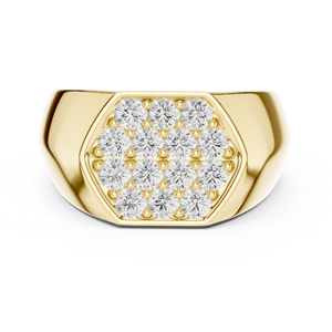 Yellow Gold Color <b>Diamond</b> <b>Ring</b> Resizable Round Cut Inspired Band Elegant Jewelry for Gift and Daily Wear - Product Image 3