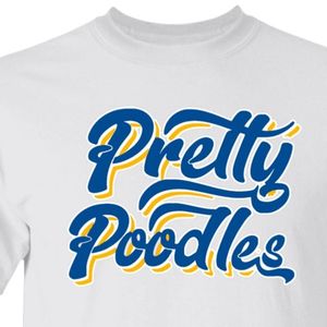 เสื้อยืดพิมพ์ลายสีขาว รอยัลบลู โกลด์ ของ Sigma Gamma Rho ลายกราฟิก Pretty Poodles แขนสั้น คอกลม สไตล์ลำลองสำหรับชมรมนักศึกษา - Product Image 5