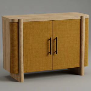 Aparador Moderno de 2 Puertas de Roble Macizo para Sala de Estar - Almacenamiento Resistente al Agua con Diseño Minimalista - Product Image 1