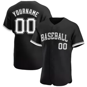 Maillot de baseball bleu personnalisé avec nom et numéro d'équipe, imprimé à l'écran, unisexe, adulte, manches courtes, polyester, vêtements de baseball - Product Image 4