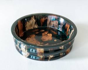 Bol à nourriture en bois et résine sur mesure, vaisselle de haute qualité, ustensiles de cuisine faits à la main, bol à dessert en bois de couleur marron - Product Image 1