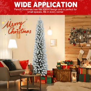 Albero di Natale Artificiale Innevato da 180 cm con 358 Rami in PVC, 150 Luci LED Bianco Caldo, Base Pieghevole, Decorazioni Natalizie da Interno - Product Image 6