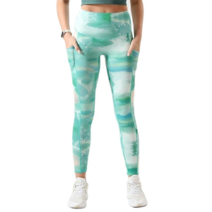 Leggings de sport sans couture pour femmes, effet délavé, taille haute, pour fitness et entraînement, personnalisables OEM, leggings de yoga pour femmes effet délavé - Product Image 1