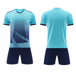 Conjunto de Camiseta de Fútbol para Hombre, Azul Claro Degradado a Azul Marino, Sublimada, Manga Corta, Absorbe la Humedad, Ajuste Atlético, para Todas las Temporadas - Product Image 1