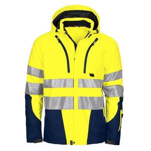 Unisex High Visibility Waterproof <b>Winter</b> Safety Jacket Reflective Strips Detachable Hood CE Certified Needle Detection - Product Image 5