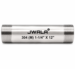 Raccord de tuyauterie en acier inoxydable 304 de qualité supérieure, diamètre 1-1/4 pouce, longueur 12 pouces, connecteur fileté mâle pour plomberie - Product Image 1