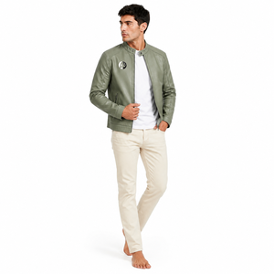 Veste en cuir pour homme de haute qualité, coupe ajustée, toucher doux, finition durable et allure intemporelle pour un usage quotidien décontracté et en plein air. - Product Image 6