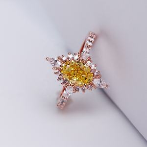 <span class=keywords><strong>2023</strong></span> Fancy Yellow Crushed Ice Gemstone Jewelry 925 Sterling Silver Retro <span class=keywords><strong>Cocktail</strong></span> Anillo de compromiso para mujeres Destiny Jewelry - Product Image 2