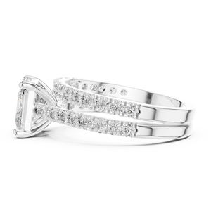 Bague d'éternité élégante en argent CZ avec diamant, zircon cubique de luxe de coupe princesse pour femmes bijoux de mariées - Product Image 3