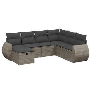 Conjunto de Sofás Modulares Grandes de Ratán Sintético Gris para Jardín, Muebles de Jardín de Alta Calidad en Varias Piezas - Product Image 2