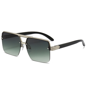 LMAMBA 2317 Fashion Shades High Quality Unisex Luxury Custom Logo Oversized Rimless Plastic Square <b>Sunglasses</b> Women Men - Product Image 2