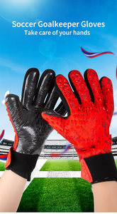 Football Goalkeeper Gloves Unisex <b>Full</b> Finger PU Leather Non <b>Slip</b> Breathable Adjustable Wrist Strap Hook Loop Closure - Product Image 6