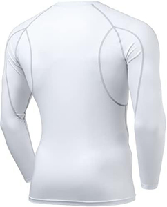 Hot Selling Rash Guards For <b>Men</b> Gym Wear Compression T-Shirts Plain White Solid Color Fitness Rash Guards on Very Best Prices - Product Image 6