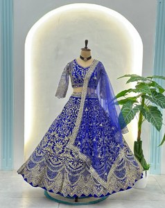 Latest Women Wear Butterfly Net Lehenga Choli <b>Sequins</b> Embroidery Recycled <b>Materials</b> Traditional Style All Seasons Net Dupatta - Product Image 2