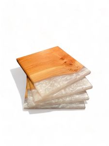 Heat Resistant <b>Epoxy</b> <b>Resin</b> Coaster Modern Round Wood Coaster Set With Marble Base Non Slip Mats & Pads 6 Mm Thickness Coasters - Product Image 2