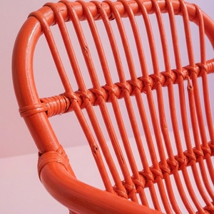 Modern Red Rattan Scandinavian Design Ergonomic <b>Dining</b> Chair Handcrafted Synthetic Wicker Outdoor <b>Armchair</b> Eco Friendly Terrace - Product Image 6
