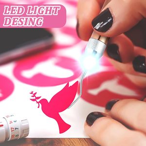 LED发光除草工具，适用于乙烯基材料，带5种不同的挂钩，带灯的针笔工具，用于去除铁质碎片 - Product Image 1