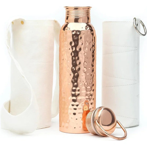 Bouteille d'eau en cuivre pur de haute qualité pour la salle de sport, le yoga et l'entraînement – Bouteille d'eau en cuivre pur d'Inde – Drik - Product Image 4