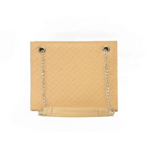 Sacs fourre-tout décontractés en cuir de vachette véritable beige pour femmes, avec chaîne, de haute qualité, OEM 2026, souples, à la mode, avec logo personnalisé - Product Image 2