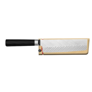 Cuchillo de Chef Nakiri de 6.5 Pulgadas, Hoja Afilada de Acero Inoxidable en Capas, Mango Negro, Estilo Japonés, para Cortar y Rebanar Vegetales - Product Image 1