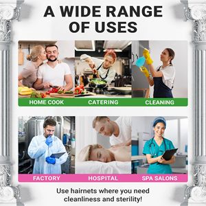 24 pollici nero monouso rete per capelli 1000 elastico in Nylon servizio di ristorazione Bouffant capelli medicali e chirurgici berretto da donna - Product Image 6