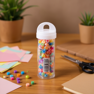 Perline Ilan in barattolo 6x6mm 15g Lettere colorate per il fai da te - Product Image 2