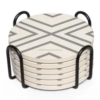 Sous-verre carré en résine écologique Casglow Heritage avec un design moderne fait main pour tasses à café et verres