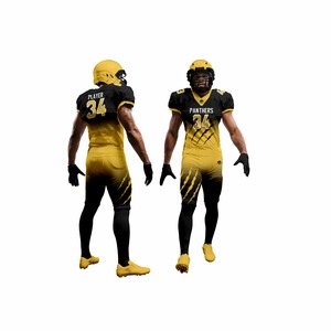Custom American Football Uniform Set Sublimated Jersey Pants <b>Gloves</b> Bag Men's Fitted <b>Moisture</b> Wicking Gradient Color - Product Image 2