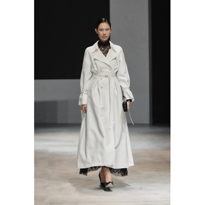 Abrigo de Invierno de Alta Costura, Elegante Abrigo Cruzado de Veloura ODM, Cuello Camisero Sólido, Botones Estándar, Abrigos para Mujer - Product Image 6