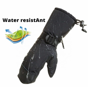 Gants de ski imperméables chauds pour l'hiver, à doigts séparés, pour hommes, femmes et enfants, en polaire avec fermeture à cordon - Product Image 4