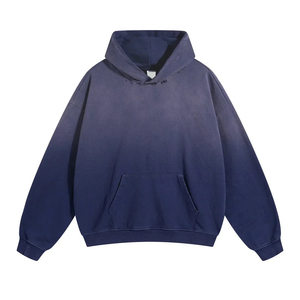 Sweat-shirt à capuche unisexe QIANSHI pour homme, coupe ample, effet délavé, 100% coton French Terry 400 GSM, style vintage, molleton de haute qualité - Product Image 2
