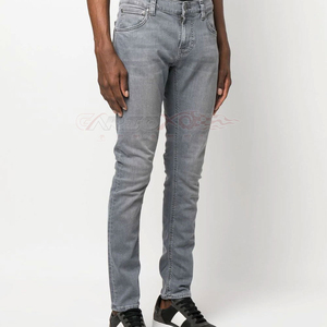 Jean en denim délavé coupe droite slim, respirant, imperméable et écologique pour homme – Pantalon décontracté en coton taille mi-haute style urbain - Product Image 3