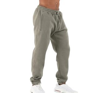 Pantalones de chándal para correr en blanco de primera calidad, ropa de gimnasio, pantalones de chándal de algodón grueso para hombre, pantalones de chándal de pierna recta personalizados de lana - Product Image 2