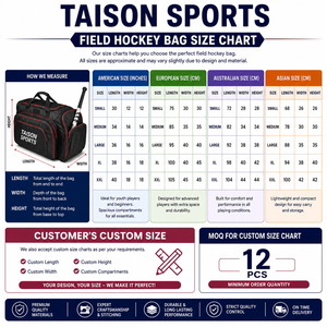 Sac de hockey sur gazon TAISON SPORTS PU 300 GSM 600D 30-40L, design à panneaux gris et violet, logo personnalisé - Product Image 3
